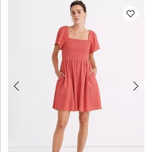 Madewell Eyelet Lucie Smocked Mini Dress Size S
